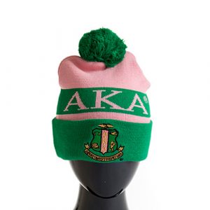 AKA Pink & Green Knit Beanie