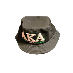 Black Bucket Hat with Pink AKA