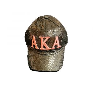 Black Glitter cap with Pink AKA